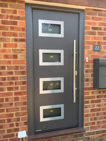 Grey front door