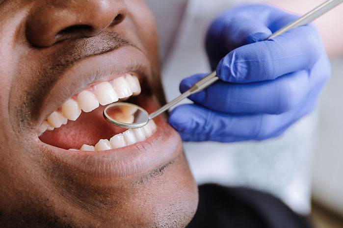 Man at dentist