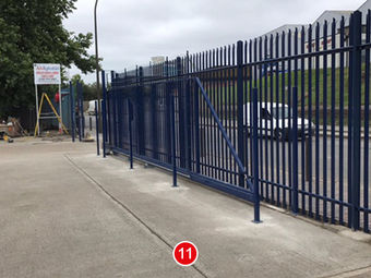 Large security gates made out of metal