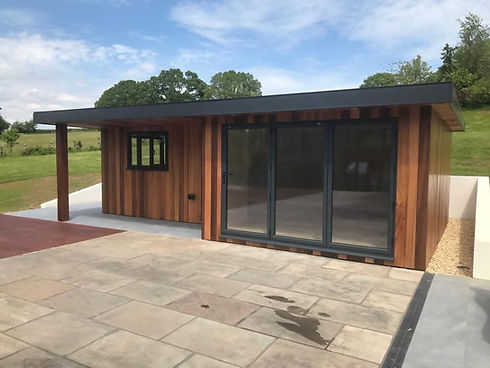 garden room with patio