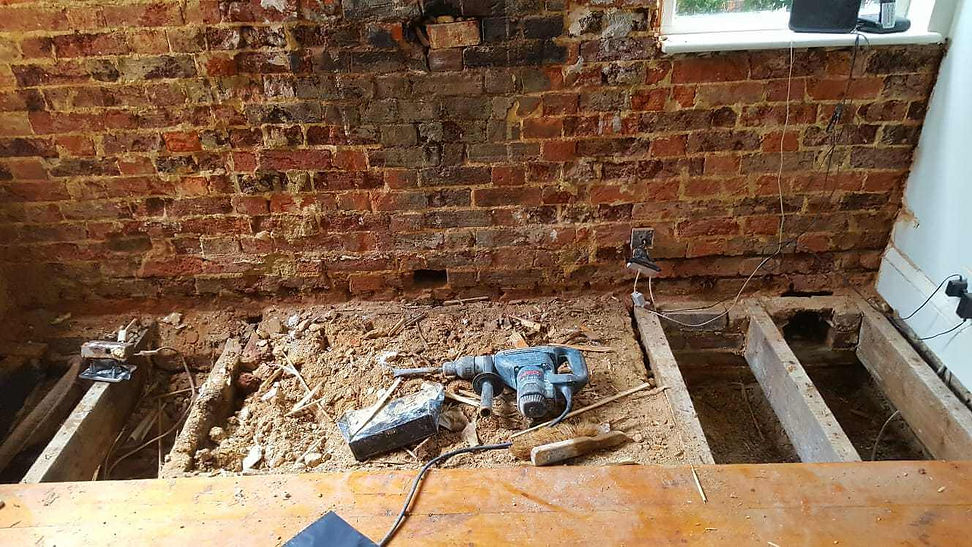 Wet and dry rot wood under floor