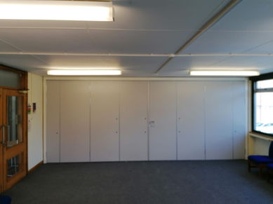 ASF100 sliding-folding wall system shown closed