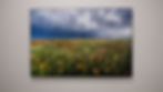 Wall art painting with a field of sunflowers
