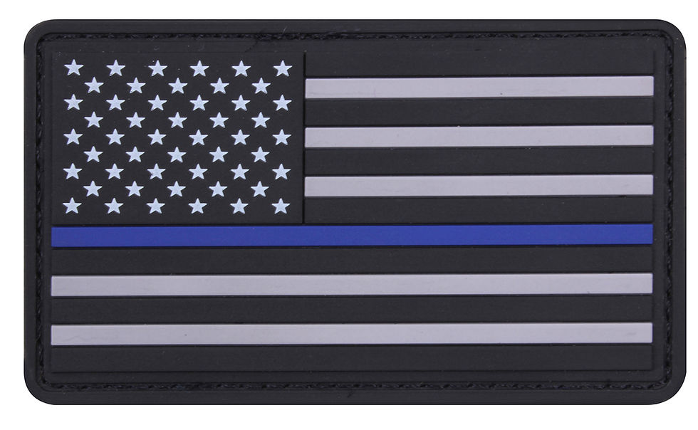 Thumbnail: Rothco PVC Thin Blue Line Flag Patch - Hook Back