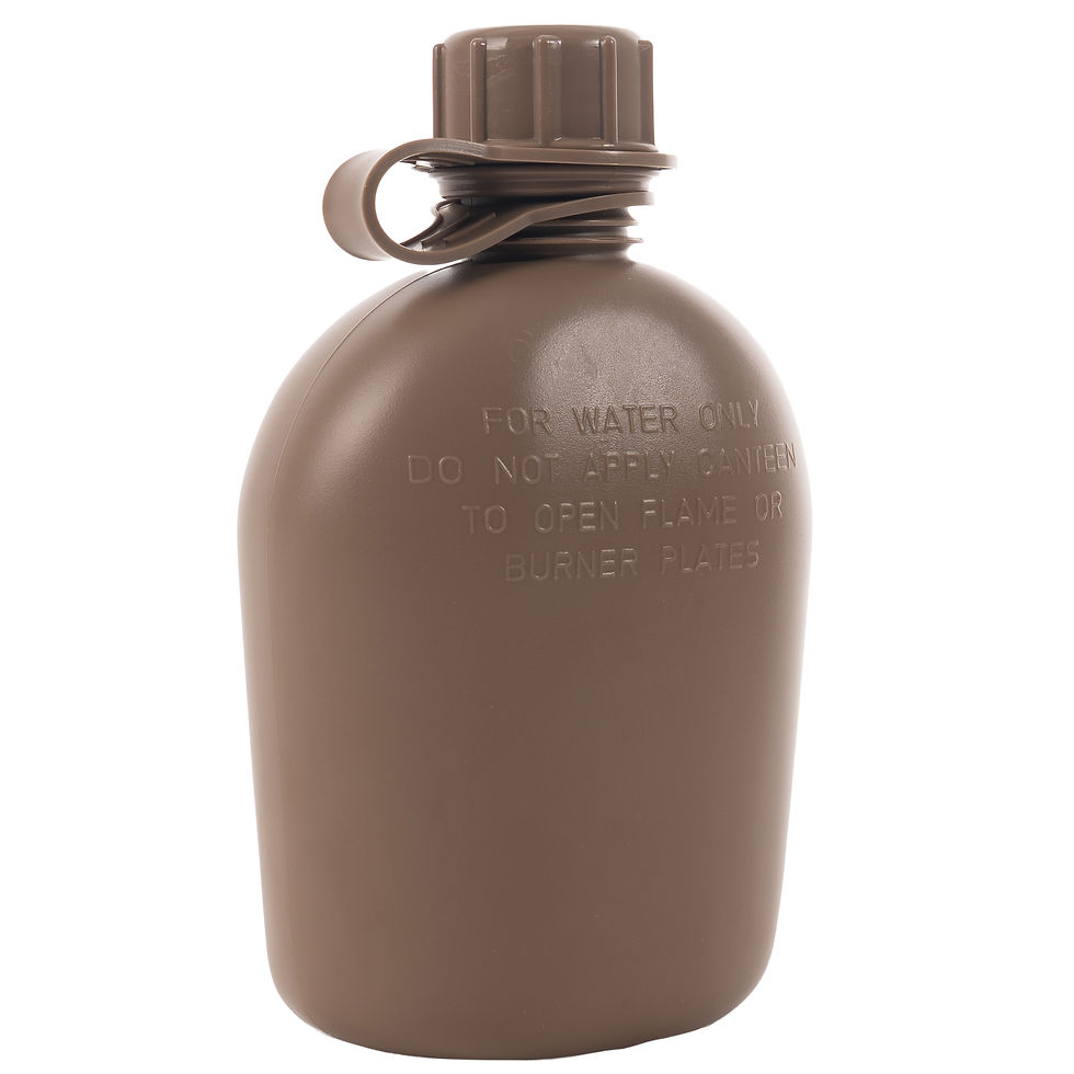 Thumbnail: Genuine G.I. 3 Piece 1 Quart Plastic Canteen