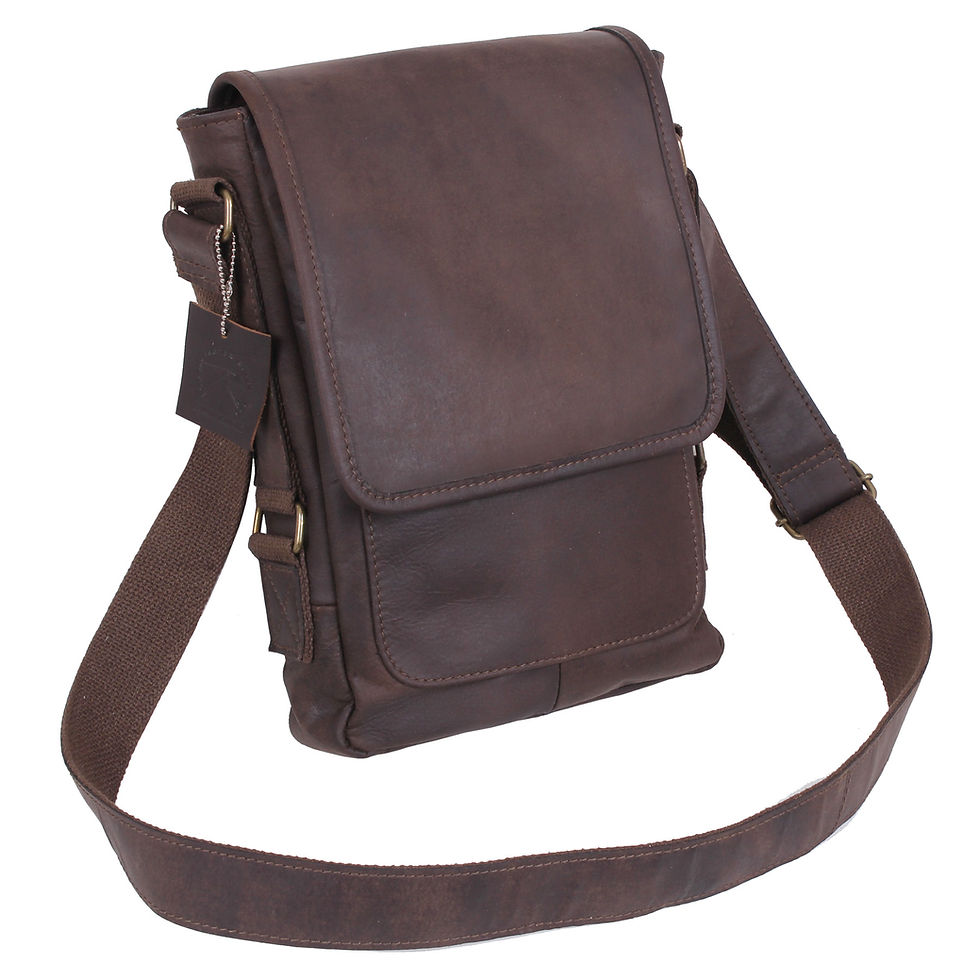 Thumbnail: Rothco Brown Leather Military Tech Bag