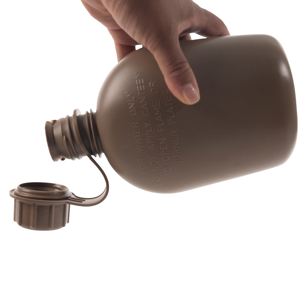 Thumbnail: Genuine G.I. 3 Piece 1 Quart Plastic Canteen