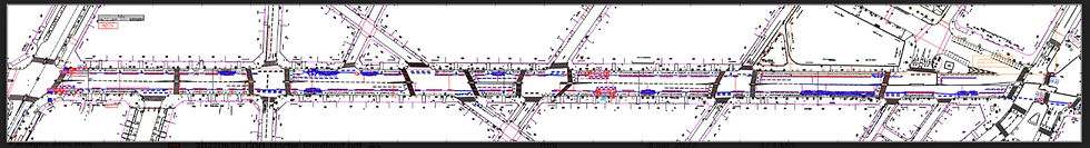 La planche n°1 de l'esquisse du projet de l'aménagement cyclable boulevard Malesherbes.