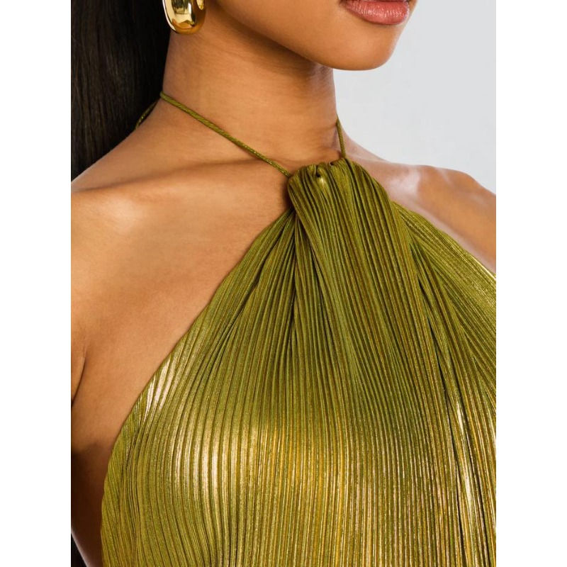 Thumbnail: Luxurious Women Corset Party Cocktail Dress Sexy Off Shoulder Halter Folds Slit 