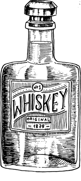 Illustrated image of a bottle of whiskey