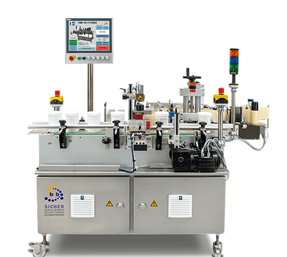 Fully automatic labelling rail for wrap-around labelling