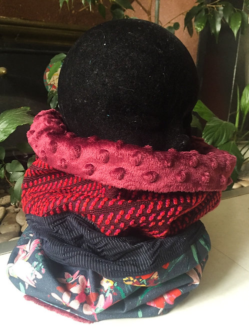 Col Capuche Framboise & Marine