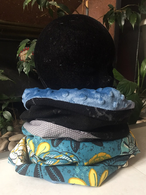 Col Capuche Bleu & Gris à Pois