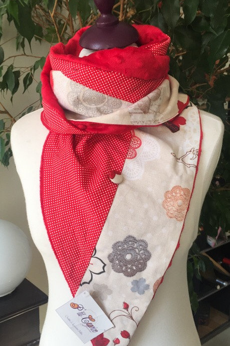 Etole/Echarpe Rouge & Beige