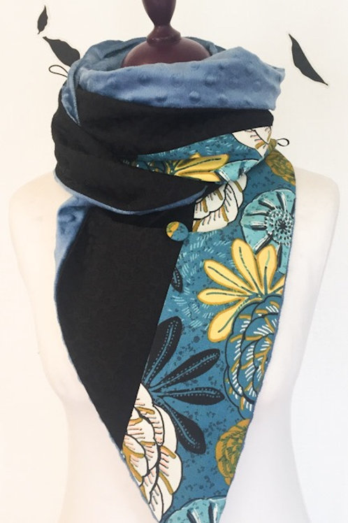 Etole/Echarpe Noire & Bleue