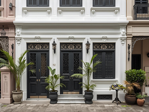 Illustration of restored façade PropNex Shophouse Elites