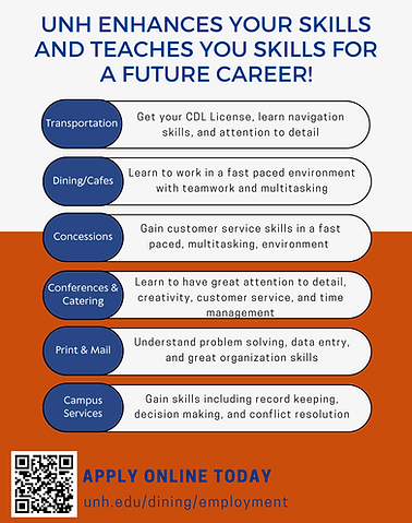 hiring flyer for unh hospitality