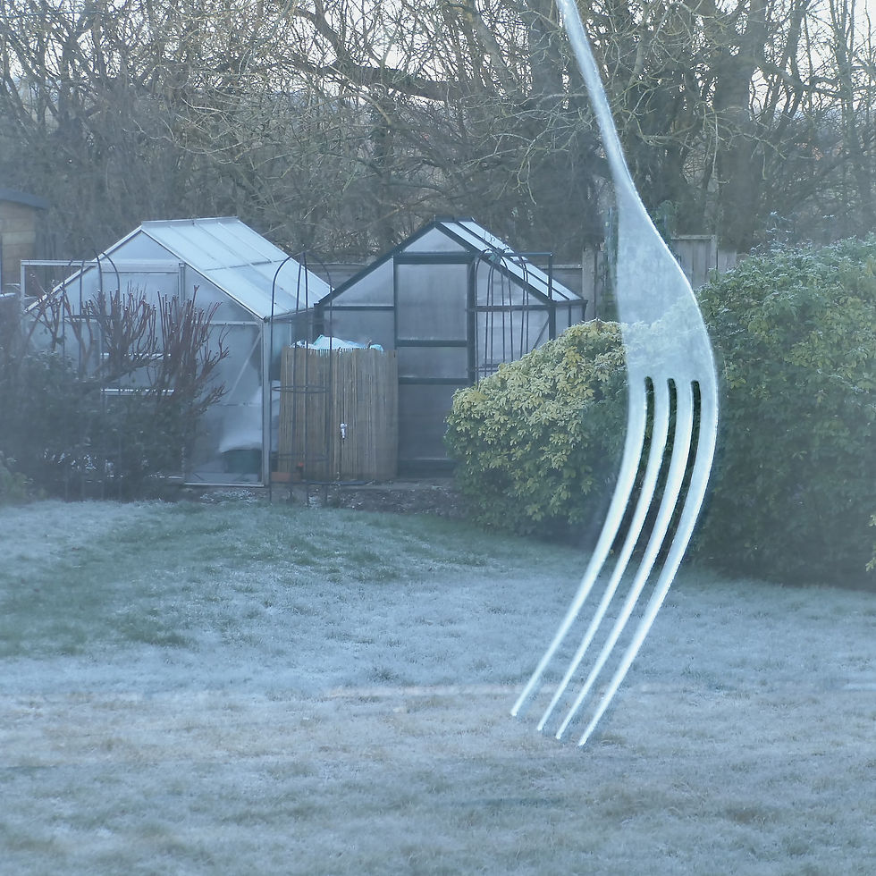 Garden Fork – 2 exposures taken on a Panasonic compact camera