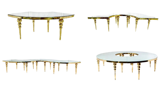Miniature : TABLE LOUISA RONDE / FORME S OR MIROIR