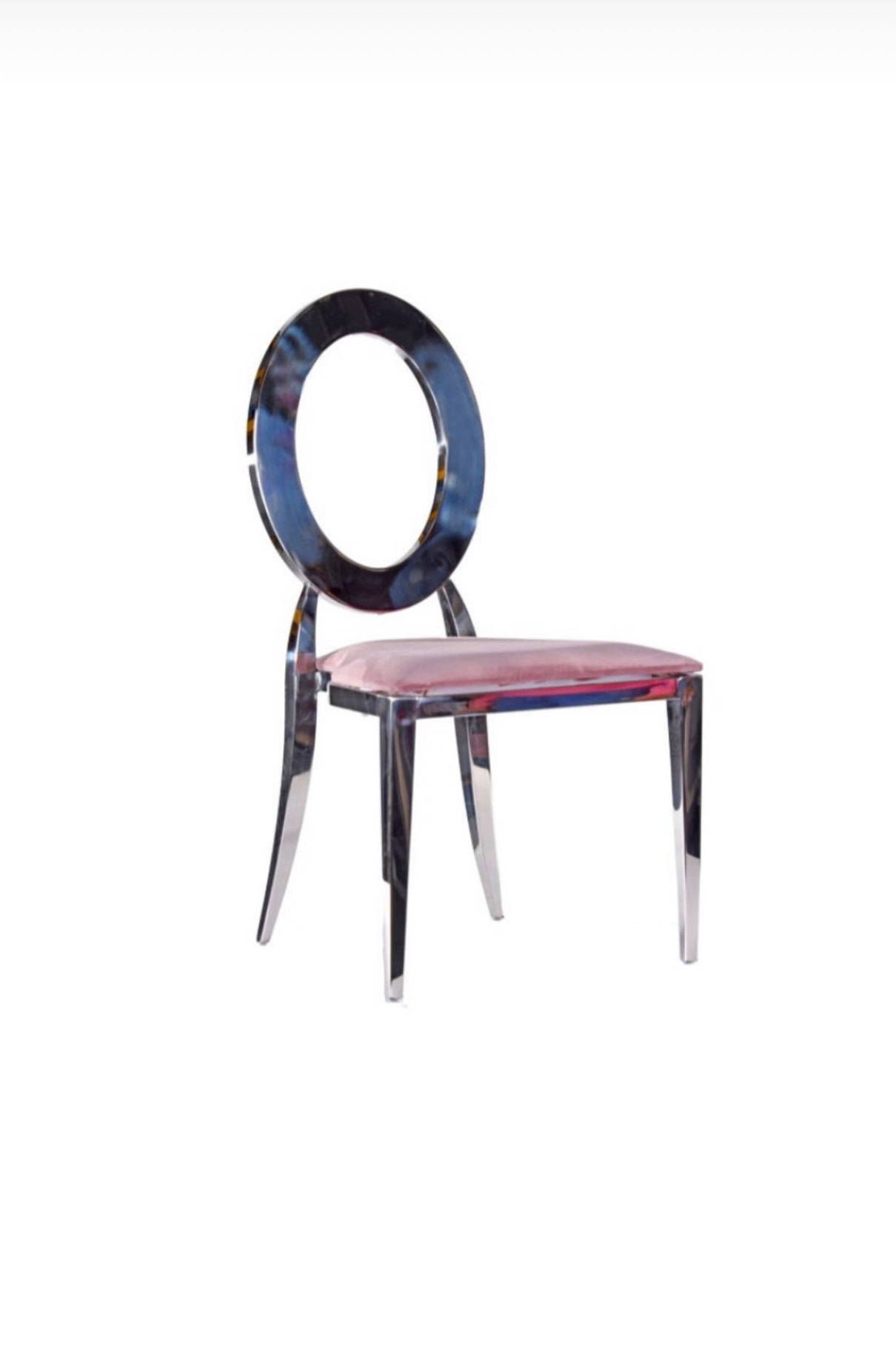 CHAISE LOUISA ARGENT - ASSISE ROSE POUDRE