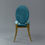 Miniature : CHAISE MEDAILLON LOUISA OR - ASSISE BLEU CIEL