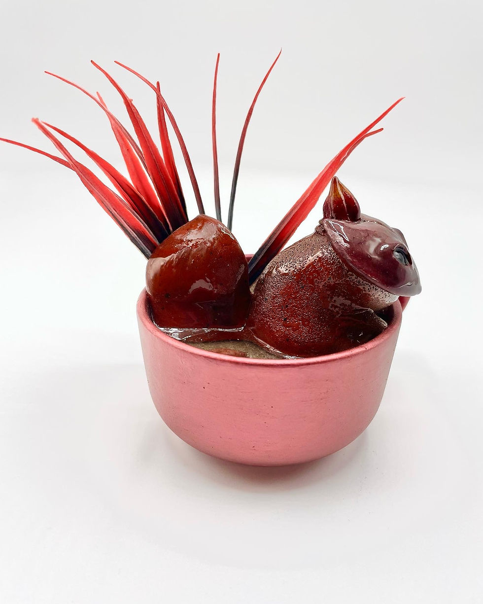 Thumbnail: Red Iridescent Dishware Terrarium - Pondling