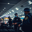 Agentes da Polícia Federal inspecionando bagagens em aeroporto executivo