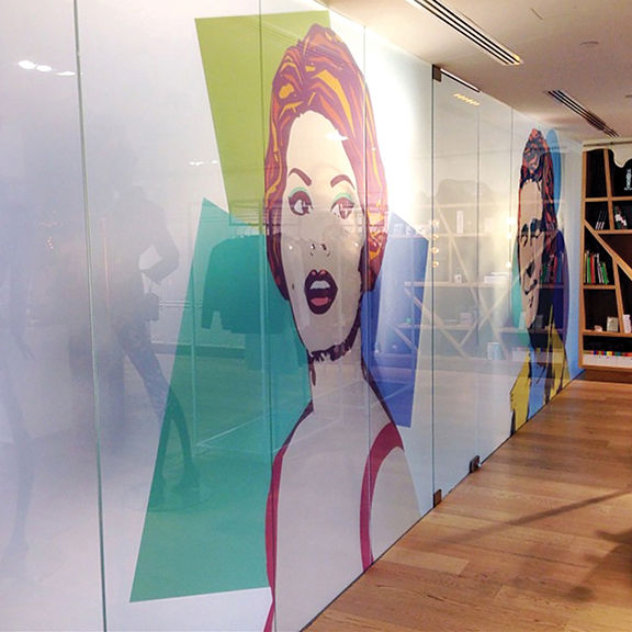 privacy glass in a retail store