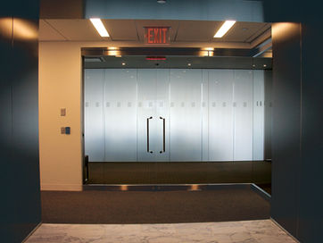 LC Privacy Glass in Conference Room and Offices Demountable Partition - Private.