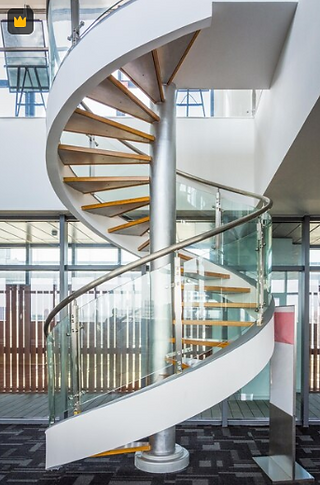 Curved glass panels for spiral staircase - glass glazier source