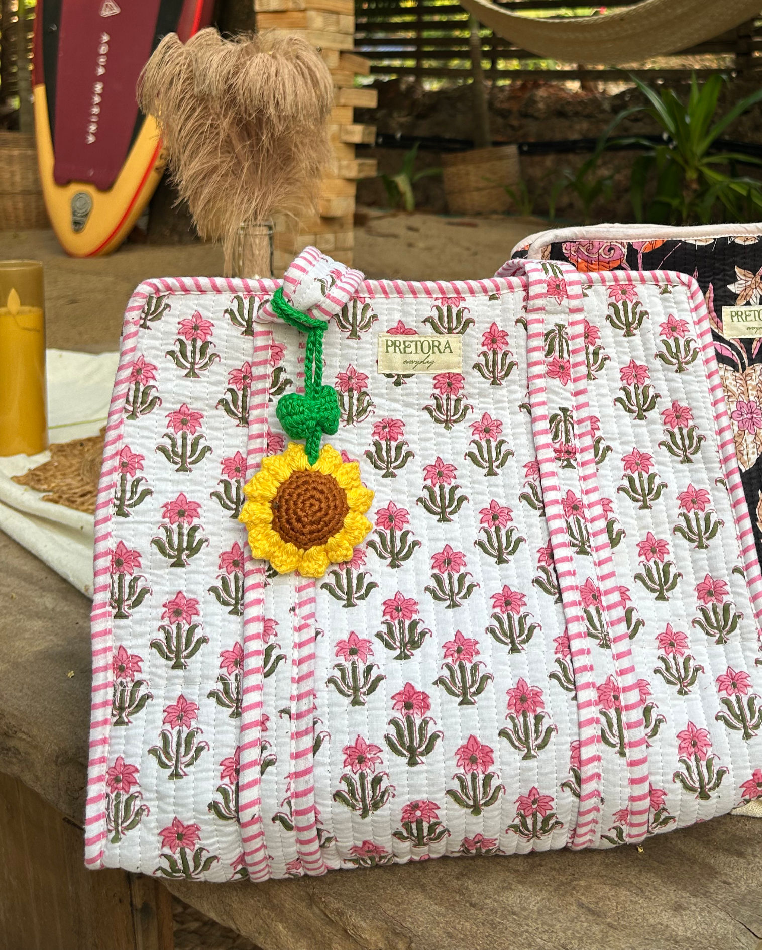 Mini White Daisy Tote Bag