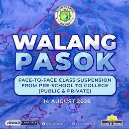 Face-to-Face Classes sa Angat, Suspendido!