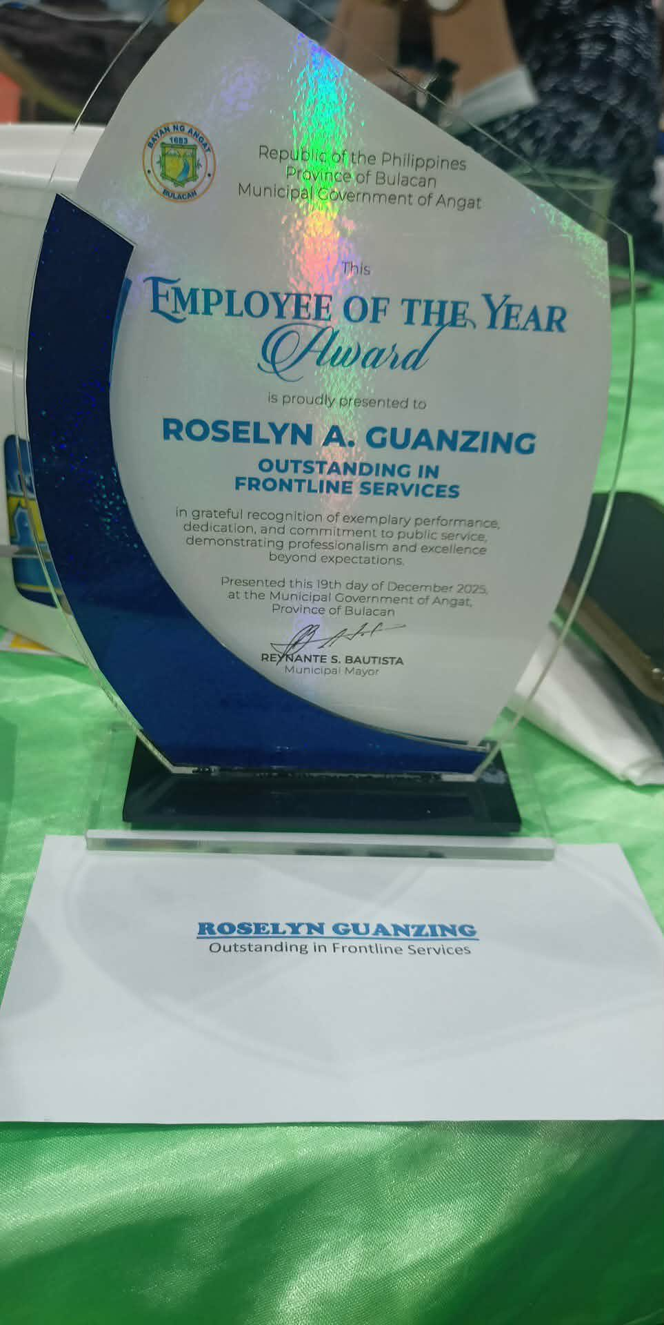 Nurse Roselyn Guanzing, Hinirang na Outstanding sa Serbisyo