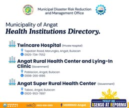 MDRRMO Angat, Naglabas ng Opisyal na Health Institutions Directory para sa Kaligtasan ng Publiko