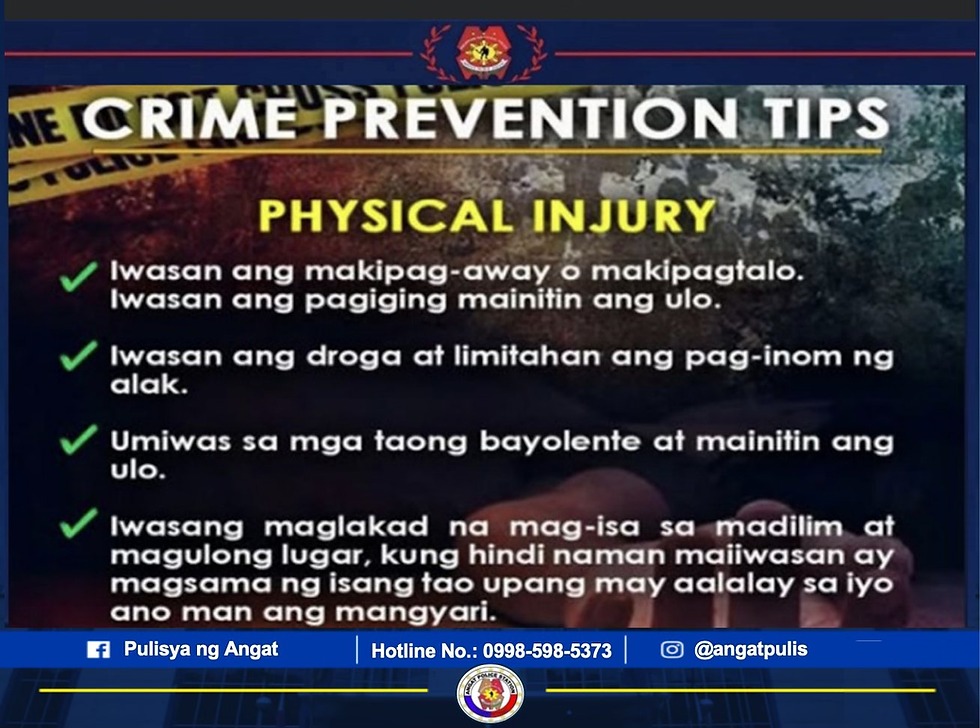Angat PNP: Iwas-Gulo, Iwas-Physical Injury – Payo para sa Ligtas na Pamayanan