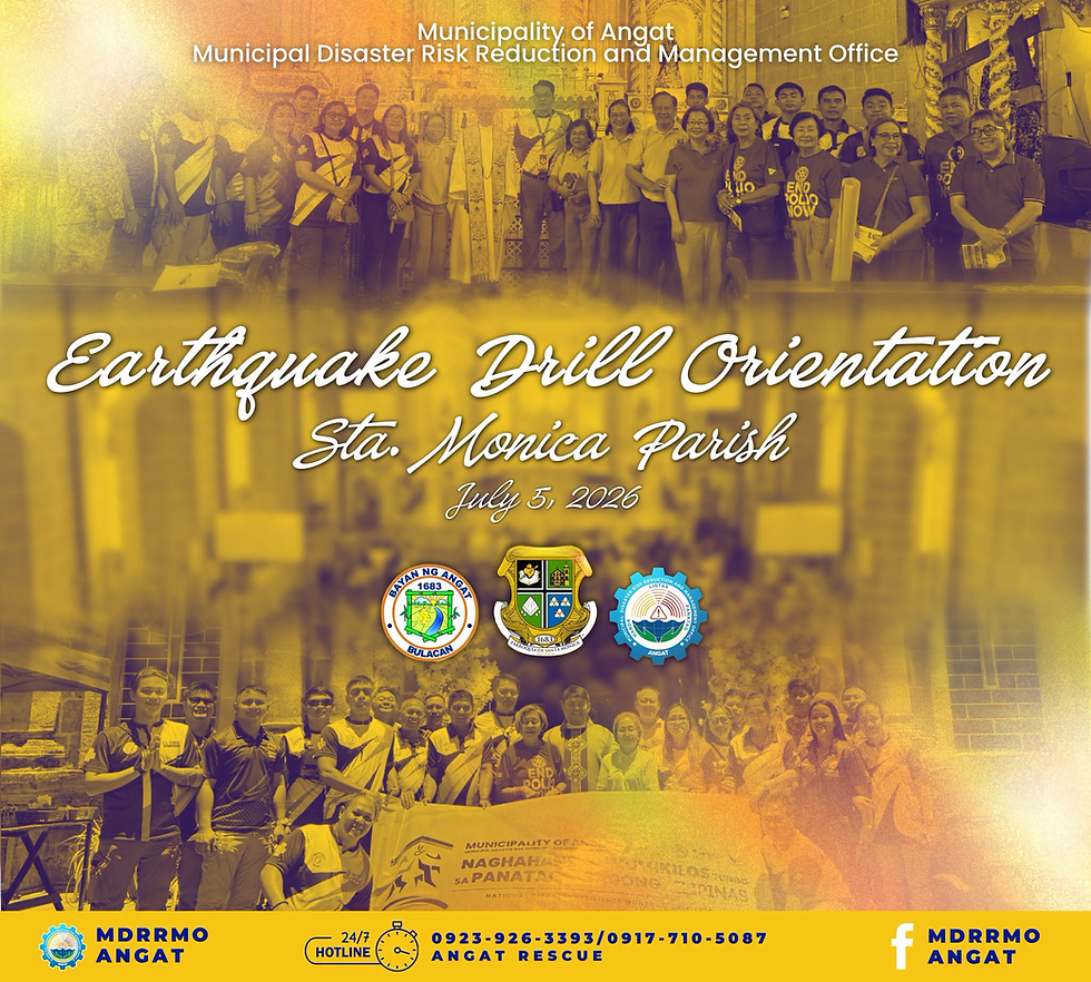 Earthquake Drill Orientation, Isinagawa ng MDRRMO Angat sa Parokya ni Sta. Monica