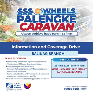 SSS Palengke Caravan 2026, Ilulunsad sa San Rafael Public Markets Ngayong Hunyo 26