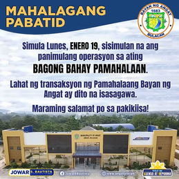 Bagong Bahay Pamahalaan ng Angat, Bubuksan na sa Enero 19; Moderno at State-of-the-Art na Serbisyo, Inaasahan
