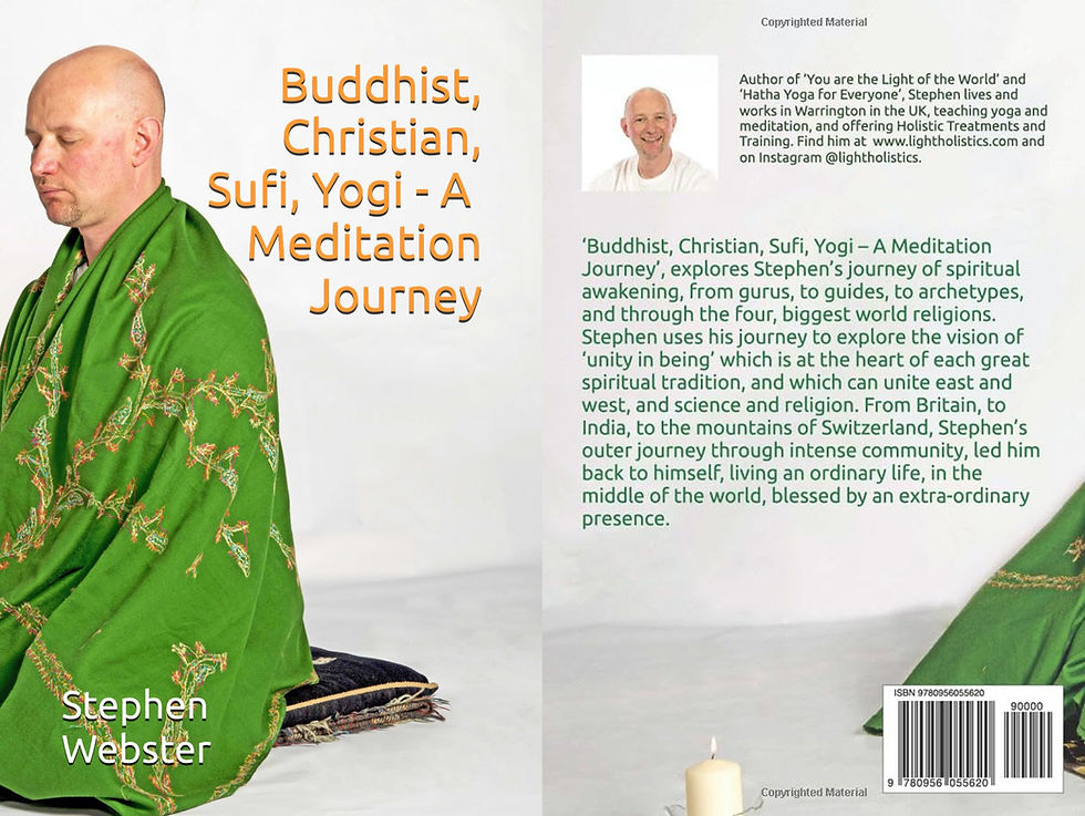 Picture of Stephen's latest book and spiritual odyssey - Buddhist, Christian, Sufi, Yogi - A Meditation Journey