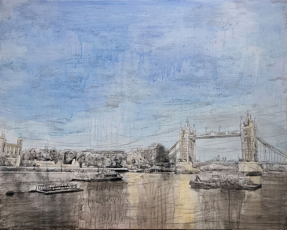 Tower Bridge 516, 72.7x90.9cm, Mixed media and acrylic on canvas, 2022