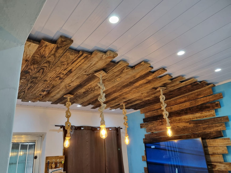 Painel 3D de Madeira com Luminária - TitanServ Soluções