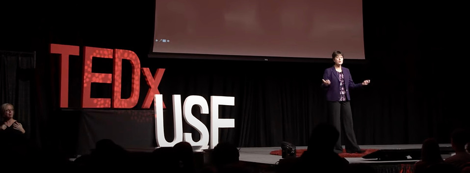 Sally Galloway, Mindset and Confidence Coach delivering TedX Talk at USF