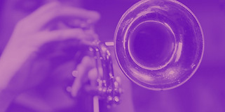 Trumpet player-purple