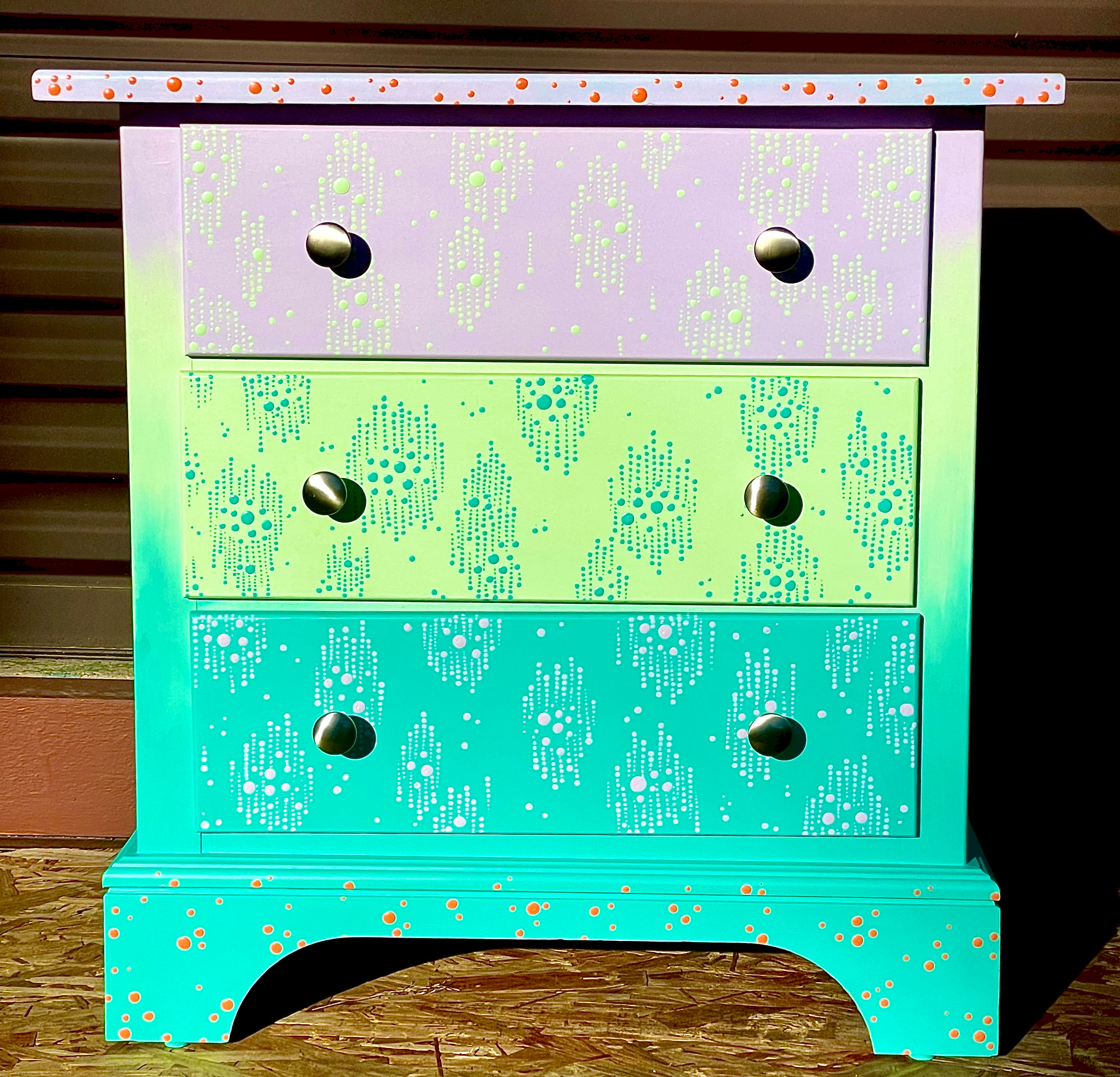 "Dotted Ombre Nightstand"