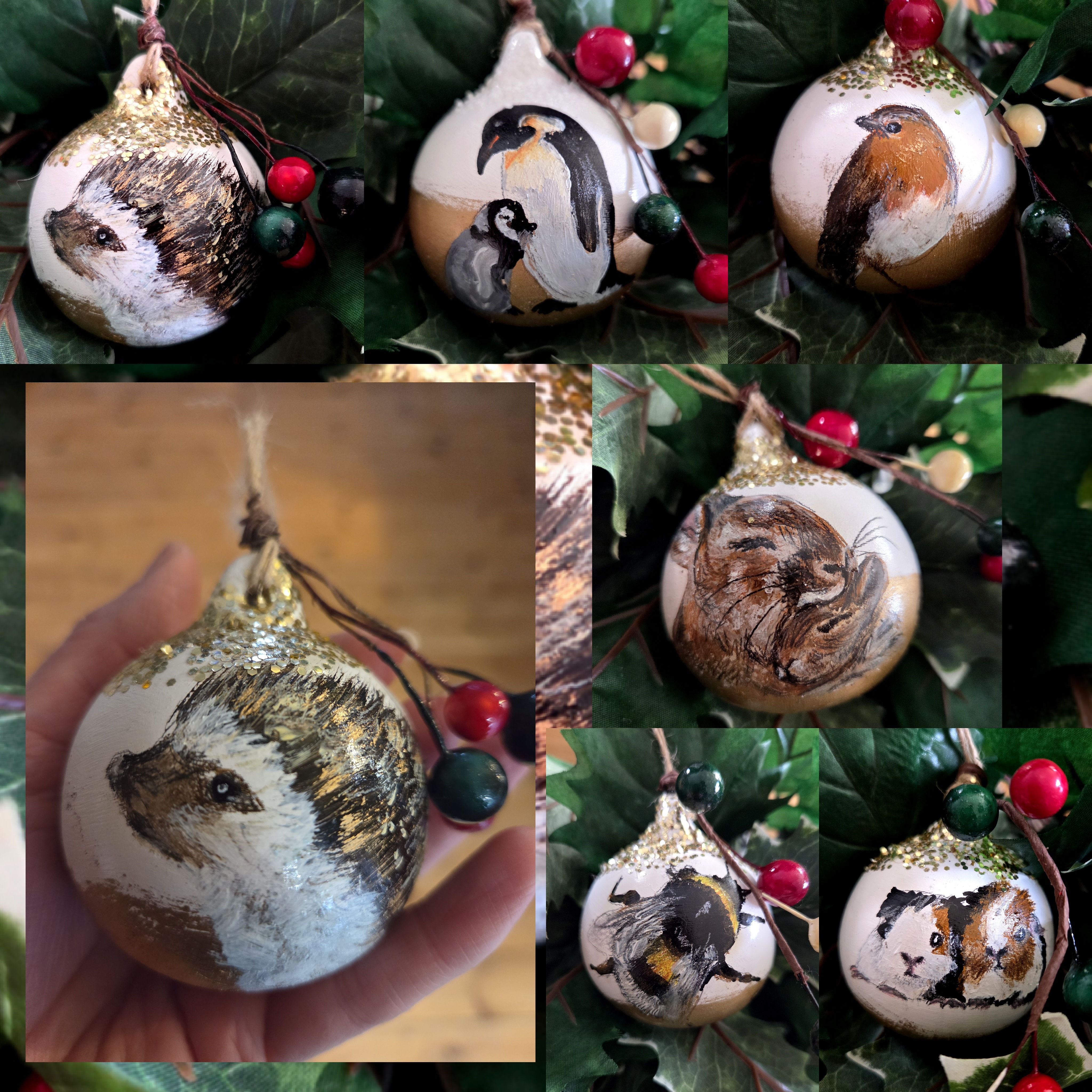 Wildlife ceramic baubles