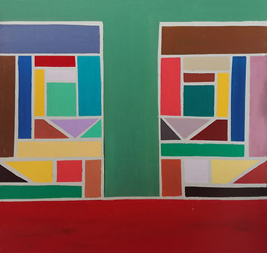 Still life in green, 82 x 75 cm, acrylic
