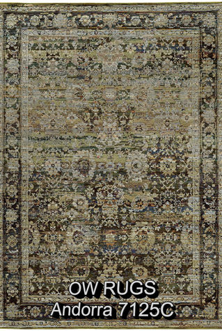 "Andorra rug showcasing timeless traditional motifs with a modern distressed finish and soft texture."