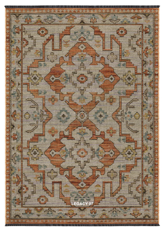 “Legacy traditional transitional area rug with vintage Persian-inspired distressed design in soft neutral tones”