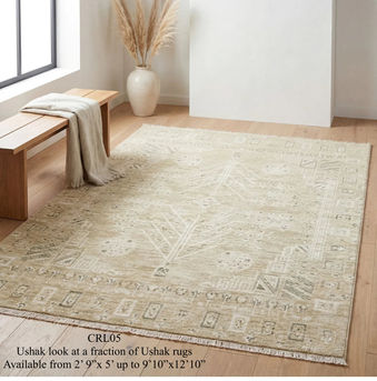 area rug with distressed traditional design and soft vintage color palette