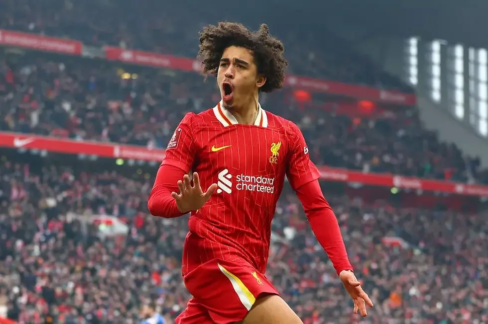 Jayden Danns celebrates scoring